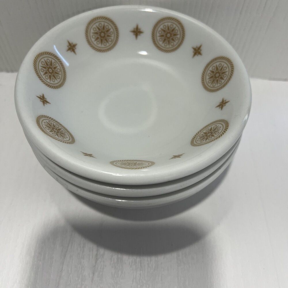 4 Vtg Shenango ︱MCM︱Gold Medallion︱Atomic Compass︱Small Bowls︱5"